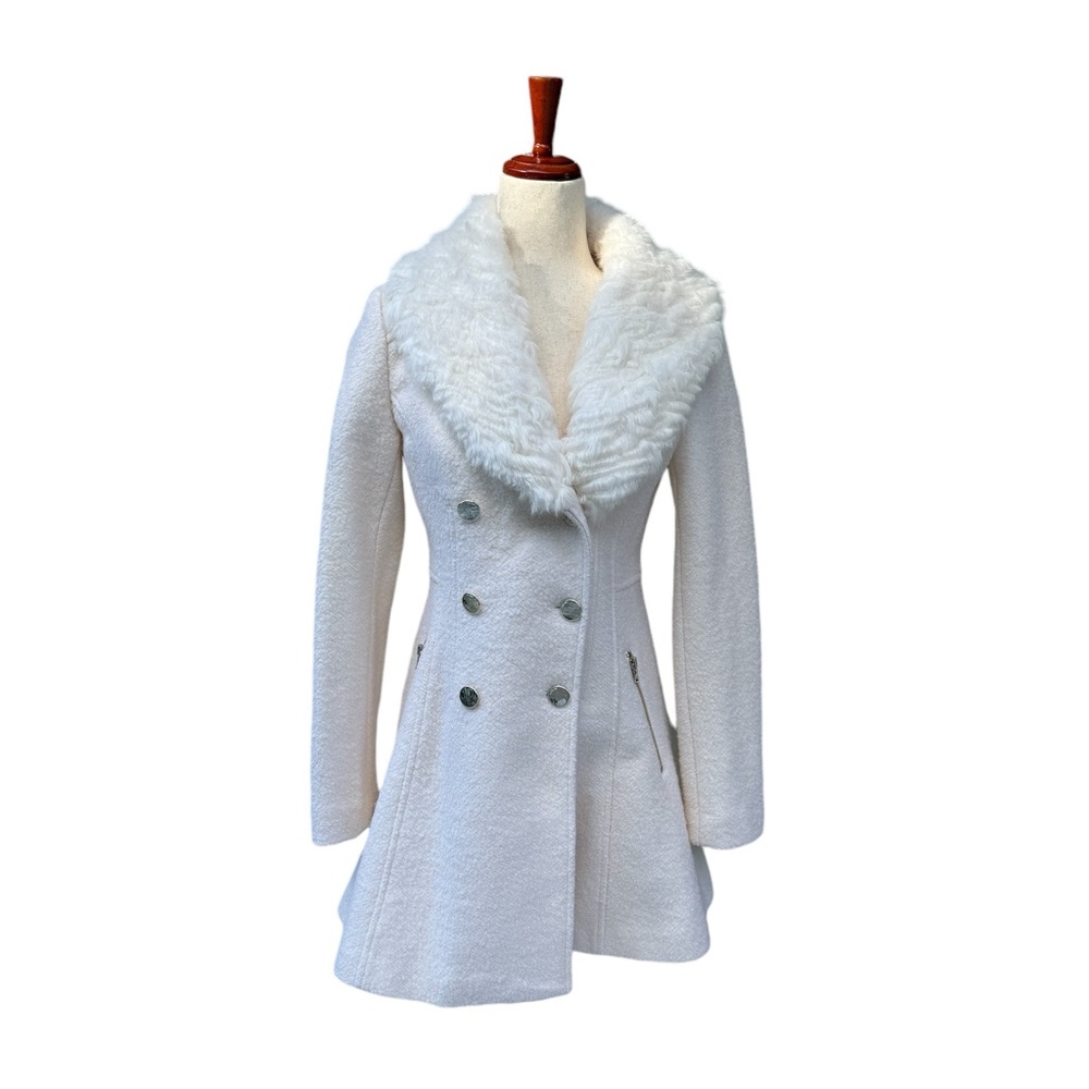 Guess White Pea Coat